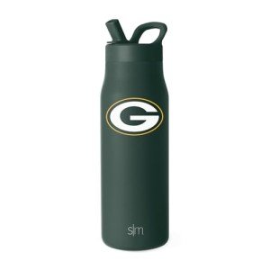 Simple Modern Officially Licensed NFL Green Bay Packers Water Bottle with Straw Lid | Leak Proof Insulated Stainless Steel Travel Thermos | Gifts for Men Women| Mesa Collection | Green Bay Packers
