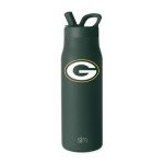 Simple Modern Officially Licensed NFL Green Bay Packers Water Bottle with Straw Lid | Leak Proof Insulated Stainless Steel Travel Thermos | Gifts for Men Women| Mesa Collection | Green Bay Packers