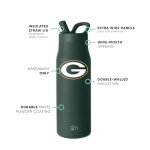 Simple Modern Officially Licensed NFL Green Bay Packers Water Bottle with Straw Lid | Leak Proof Insulated Stainless Steel Travel Thermos | Gifts for Men Women| Mesa Collection | Green Bay Packers