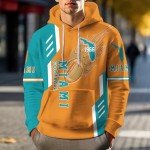 QUVAEKW Cool Football Hoodie for Men, Classic Pullover Hooded Sweatshirts, Sport Apparel for Fans Gift