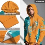 QUVAEKW Cool Football Hoodie for Men, Classic Pullover Hooded Sweatshirts, Sport Apparel for Fans Gift