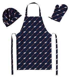 Northwest NFL Denver Broncos 3-Piece Apron, Oven Mitt and Chef Hat Set, One Size, Team Colors