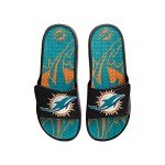 FOCO Miami Dolphins NFL Mens Colorblock Big Logo Gel Slides - M