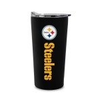 Rico Industries NFL Football Pittsburgh Steelers 18oz Soft Touch, Easy Grip Tumbler