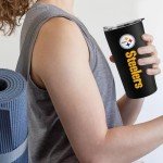 Rico Industries NFL Football Pittsburgh Steelers 18oz Soft Touch, Easy Grip Tumbler