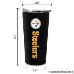 Rico Industries NFL Football Pittsburgh Steelers 18oz Soft Touch, Easy Grip Tumbler