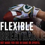 Franklin Sports Green Bay Packers Youth NFL Football Receiver Gloves - Receiver Gloves For Kids - NFL Team Logos and Silicone Palm - Youth M/L Pair