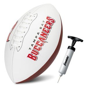 Franklin Sports NFL Tampa Bay Buccaneers Autograph Football - Official Size White Panel Souvenir Football for Autographs + Signatures - NFL Team Fan Shop Memorabilia Football for Display
