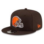 New Era NFL 9FIFTY Team Color Adjustable Snapback Hat Cap - One Size (US, Alpha, One Size, Cleveland Browns - Brown)