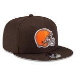 New Era NFL 9FIFTY Team Color Adjustable Snapback Hat Cap - One Size (US, Alpha, One Size, Cleveland Browns - Brown)