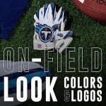 Franklin Sports Tennessee Titans Youth NFL Football Receiver Gloves - Receiver Gloves for Kids - NFL Team Logos and Silicone Palm - Youth S/XS Pair