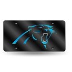 Rico Industries NFL Carolina Panthers Laser Inlaid Metal License Plate Tag, 6 x 12-"