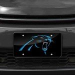 Rico Industries NFL Carolina Panthers Laser Inlaid Metal License Plate Tag, 6 x 12-"