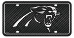 Rico Industries NFL Football Carolina Panthers Carbon Fiber Metal Auto Tag 6" x 12" - Great For Truck/Car/SUV
