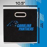 Franklin Sports NFL Carolina Panthers Collapsible Storage Bin NFL Folding Cube Storage Container Fits Bin Organizers Fabric NFL Team Storage Cubes One Size