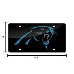 Rico Industries NFL Carolina Panthers Laser Inlaid Metal License Plate Tag, 6 x 12-"