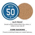 Dodger Gifts for Men, Non Dodger Coasters for Drinks, Los Angeles LA Baseball Ceramic Coasters Set of 4, for Dodger Man Cave Home Decor