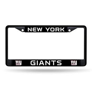 Rico Industries NFL Football New York Giants Black Chrome Frame with Plastic Inserts 12" x 6" Car/Truck Auto Accessory