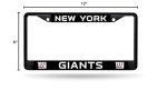 Rico Industries NFL Football New York Giants Black Chrome Frame with Plastic Inserts 12" x 6" Car/Truck Auto Accessory
