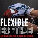 Franklin Sports Dallas Cowboys Youth NFL Football Receiver Gloves - Receiver Gloves For Kids - NFL Team Logos and Silicone Palm - Youth S/XS Pair