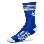 For Bare Feet Los Angeles Dodgers 4 Stripe Crew Socks Men's Size Large 10-13