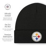 FOCO Men's Pittsburgh Steelers NFL Logo Basic Beanie Hat, Team Color