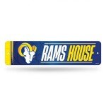Rico Industries NFL Football Los Angeles Rams Metal Street Sign 4" x 15" Home Décor - Bedroom - Office - Man Cave