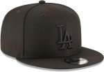 New Era MLB 9FIFTY Black Black Adjustable Snapback Hat Cap One Size Fits All - Los Angeles Dodgers Black