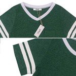 Women's Summer Shirts Tops Women Casual Short Sleeve T-Shirts (L, Green)