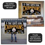 WinCraft Pittsburgh Steelers 6X and 6 Time Super Bowl Champions Flag Outdoor Indoor 3x5 Foot Banner