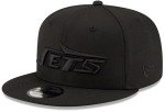 New Era NFL 9FIFTY Black On Black Adjustable Snapback Hat Cap One Size Fits All (New York Jets)