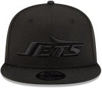 New Era NFL 9FIFTY Black On Black Adjustable Snapback Hat Cap One Size Fits All (New York Jets)