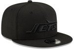New Era NFL 9FIFTY Black On Black Adjustable Snapback Hat Cap One Size Fits All (New York Jets)
