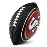 Franklin Sports NFL San Francisco 49ers Football - Kids Foam Football - Soft Junior Size 8.5" Ball with 3D Logos - Perfect for Gameday + Tailgates