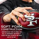 Franklin Sports NFL San Francisco 49ers Football - Kids Foam Football - Soft Junior Size 8.5" Ball with 3D Logos - Perfect for Gameday + Tailgates