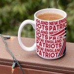 Rico Industries NFL Football New England Patriots 15 oz White Ceramic Coffee Mug for NFL Fans
