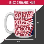 Rico Industries NFL Football New England Patriots 15 oz White Ceramic Coffee Mug for NFL Fans