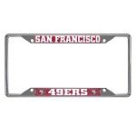 FANMATS 15043 San Francisco 49ers Chrome Metal License Plate Frame, Team Colors, 6.25in x 12.25in