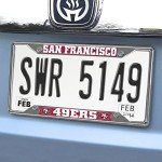 FANMATS 15043 San Francisco 49ers Chrome Metal License Plate Frame, Team Colors, 6.25in x 12.25in