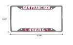 FANMATS 15043 San Francisco 49ers Chrome Metal License Plate Frame, Team Colors, 6.25in x 12.25in