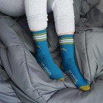 For Bare Feet NFL Youth 4 Stripe Deuce Crew Sock, Los Angeles Chargers, One Size