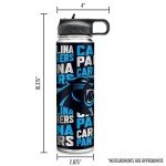 Rico Industries NFL Football Carolina Panthers 22oz Stainless Steel Tumbler with Lid - Great For Coffee, Tea, Water or Cocktails