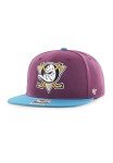 '47 Forty Seven Brand Anaheim Ducks NHL No Shot Captain Snapback Cap Plum Teal