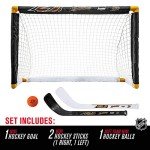Franklin Sports NHL Anaheim Ducks Mini Hockey Set - Kids Indoor Knee Hockey Goal, Ball, + 2 Mini Hockey Stick Combo Set - Youth NHL Team Indoor Toy Knee Hockey Sets - NHL Official - Ages 3+