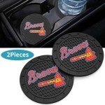 UMLYOP Braves Car Cup Holder Coasters for Baseball Fans,Atlanta Braves Car Coasters for Car Cup Holder,Baseball Stuffs Braves Car Cup Holder Insert,Souvenir/Gifts for Baseball Fans,Car Cup Mat,2.75''