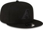 New Era MLB 9FIFTY Black Black Adjustable Snapback Hat Cap One Size Fits All - Arizona Diamondbacks Black