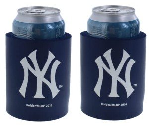 Kolder MLB Team Logo Baseball Woody Bat Can Cooler Holder - 2-Pack (New York (Yankees) - Thick Foam Old School Phoozie)