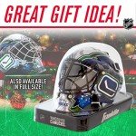 NHL Vancouver Canucks Team Logo Mini Hockey Goalie Mask with Case - Collectible Goalie Mask with Official NHL Logos and Colors