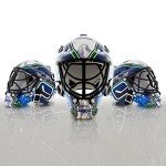 NHL Vancouver Canucks Team Logo Mini Hockey Goalie Mask with Case - Collectible Goalie Mask with Official NHL Logos and Colors