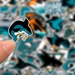 30 PCS San Jose American Sharks Hockey Stickers for Water Bottle, Laptop, Bicycle, Computer, Motorcycle, Travel Case, Car Decal Decoration Sticker